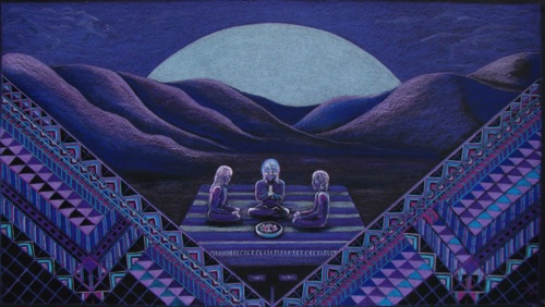 Grandmothers Weaving a New Way
Colored Pencil, 9x16
Sold, Prints available Grandmothers Weaving a New Way
Colored Pencil, 9x16
Sold, Prints available